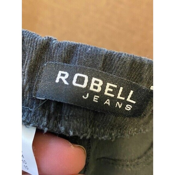 Robell Jeans Bella Women Sz 10 Black Corduroy Pull On Pants Preppy Dark Academia - Picture 7 of 8